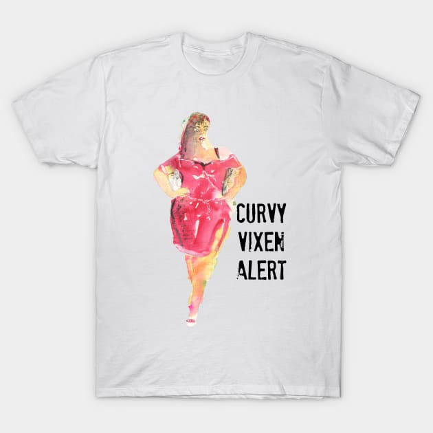 Curvy Vixen Alert T-Shirt by Pamela Sue Johnson ART